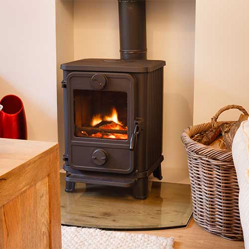 Wood Burning Stove with Fire
